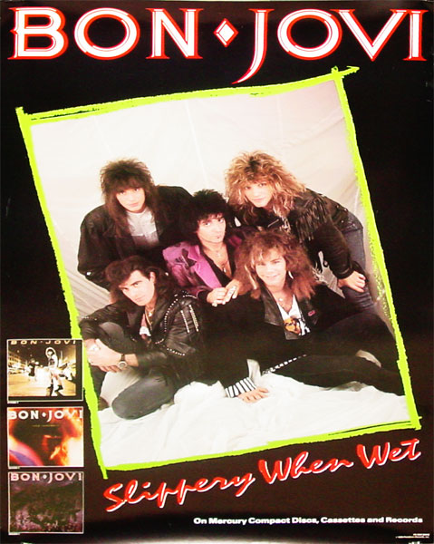 Bon Jovi - Slippery When Wet -  36 x 24 Promo POSTER