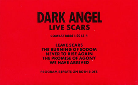 Dark Angel Live Scars RARE New Promo Cassette 088561201340